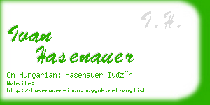 ivan hasenauer business card